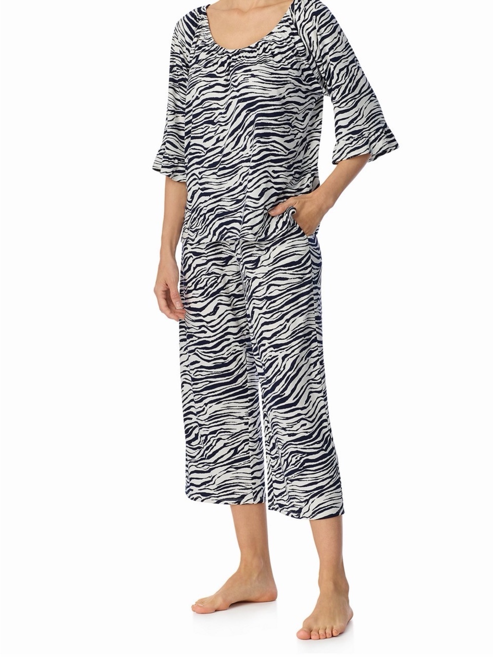 Ellen Tracy Black and White Zebra-Print Pajamas